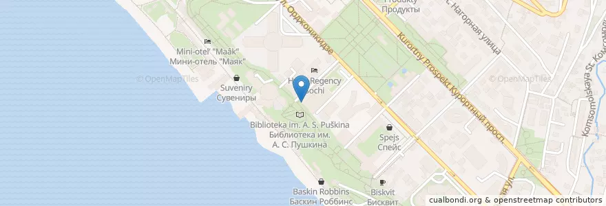 Mapa de ubicacion de Бургерная en Russie, District Fédéral Du Sud, Kraï De Krasnodar, Городской Округ Сочи.