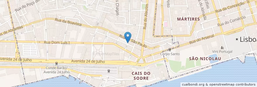 Mapa de ubicacion de Taberna Tosca en Portugal, Aire Métropolitaine De Lisbonne, Lisbonne, Grande Lisboa, Lisbonne, Misericórdia.