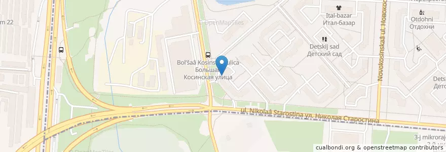 Mapa de ubicacion de Мальтезе en 러시아, Центральный Федеральный Округ, Москва, Восточный Административный Округ, Район Новокосино.