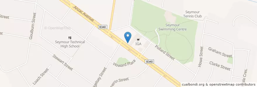 Mapa de ubicacion de Chick Inn en Australie, Victoria, Shire Of Mitchell.