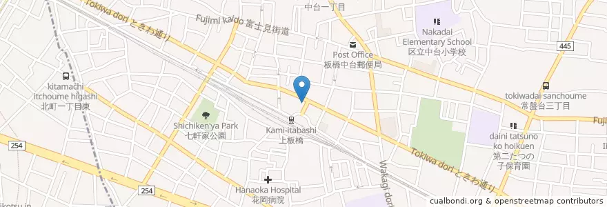 Mapa de ubicacion de きらぼし銀行 en اليابان, 東京都, 板橋区.