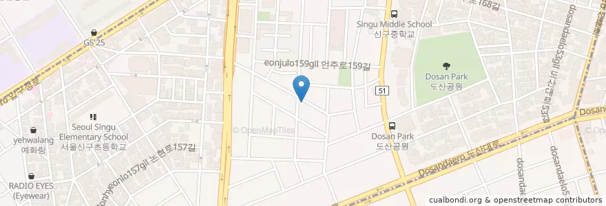 Mapa de ubicacion de Cafe The Med Coffee & Brunch en Güney Kore, Seul, 강남구, 신사동.