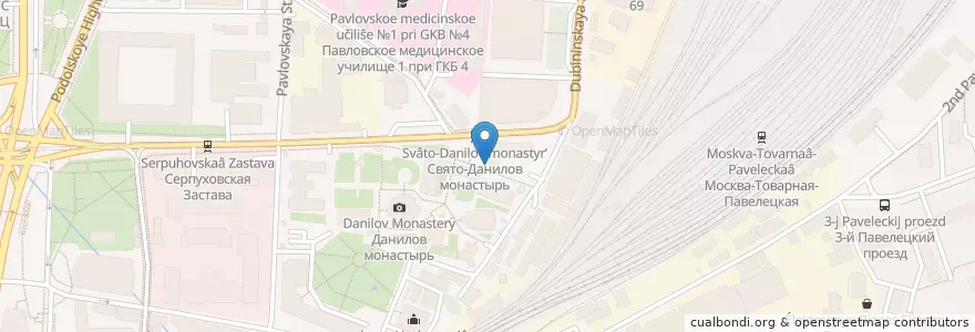 Mapa de ubicacion de Городской туалет en Rusland, Centraal Federaal District, Moskou, Южный Административный Округ, Даниловский Район.