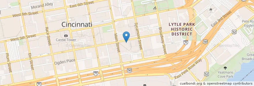 Mapa de ubicacion de Starbucks en 미국, Kenekuke, Hamilton County, Cincinnati.