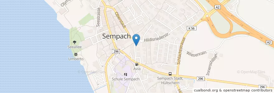 Mapa de ubicacion de Städtlipraxis Sempach en 瑞士, Luzern, Sempach.