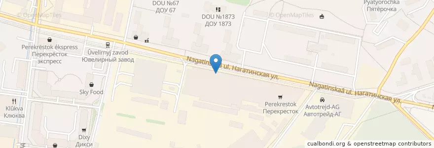 Mapa de ubicacion de True burgers en Russie, District Fédéral Central, Moscou, Южный Административный Округ, Район Нагатино-Садовники.