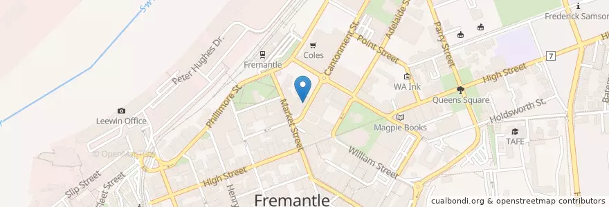 Mapa de ubicacion de Best Wishes en Australia, Western Australia, City Of Fremantle.