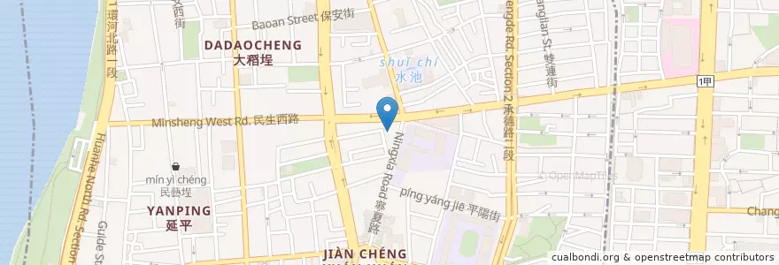 Mapa de ubicacion de 青蛙下 en Tayvan, 新北市, Taipei, 大同區.