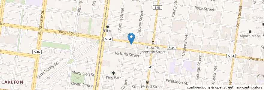 Mapa de ubicacion de Colmao Flamenco en Avustralya, Victoria.