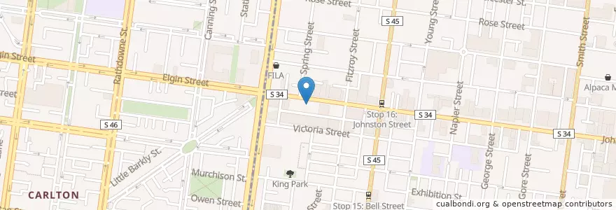 Mapa de ubicacion de Fitz Curry Cafe en Avustralya, Victoria.