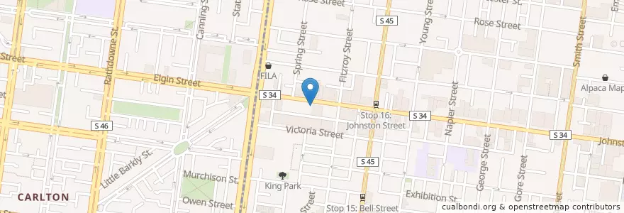 Mapa de ubicacion de Cafe 58 en Австралия, Виктория.