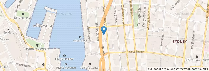 Mapa de ubicacion de Solander Dining and Bar en Australia, New South Wales, Council Of The City Of Sydney, Sydney.