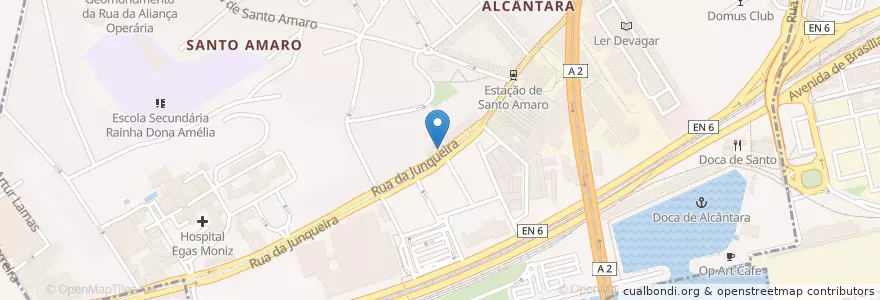Mapa de ubicacion de Campinas en البرتغال, Área Metropolitana De Lisboa, Lisboa, Grande Lisboa, Alcântara.