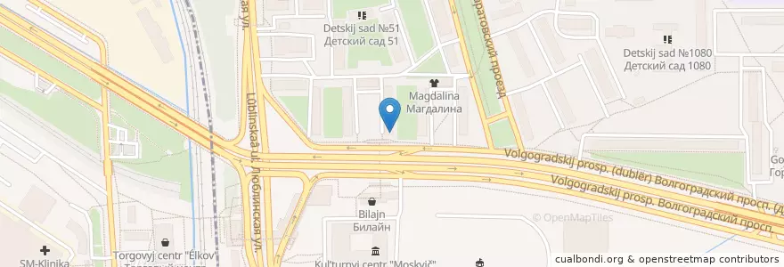 Mapa de ubicacion de Горздрав en Rusia, Distrito Federal Central, Москва, Юго-Восточный Административный Округ, Район Текстильщики.