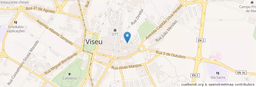 Mapa de ubicacion de Faces en Португалия, Центральный Регион, Viseu, Viseu Dão-Lafões, Viseu, União Das Freguesias De Viseu.
