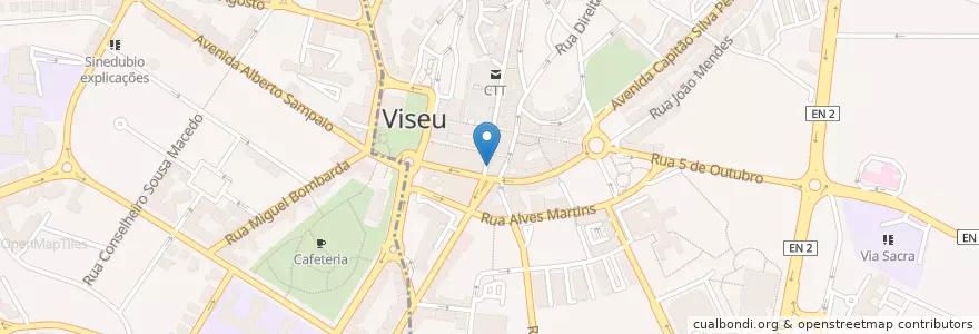 Mapa de ubicacion de CTT Viseu en البرتغال, الوسطى, فيسيو, فيسيو داو لافويش, فيسيو, União Das Freguesias De Viseu.