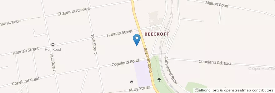 Mapa de ubicacion de Beecroft Uniting Church en Australie, Nouvelle Galles Du Sud, The Council Of The Shire Of Hornsby, Sydney.