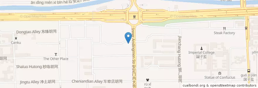 Mapa de ubicacion de 北京安定门中医医院 en الصين, بكين, خبي, 东城区.