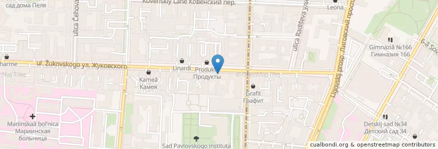 Mapa de ubicacion de Рассвет en Rusia, Северо-Западный Федеральный Округ, Óblast De Leningrado, San Petersburgo, Центральный Район, Литейный Округ.