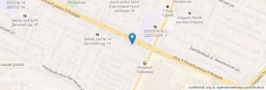 Mapa de ubicacion de Здоровый город en Russia, Distretto Federale Centrale, Oblast' Di Voronež, Городской Округ Воронеж.