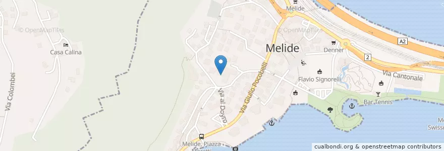 Mapa de ubicacion de Biblioteca comunale di Melide en Suisse, Tessin, District De Lugano, Circolo Di Carona, Melide.
