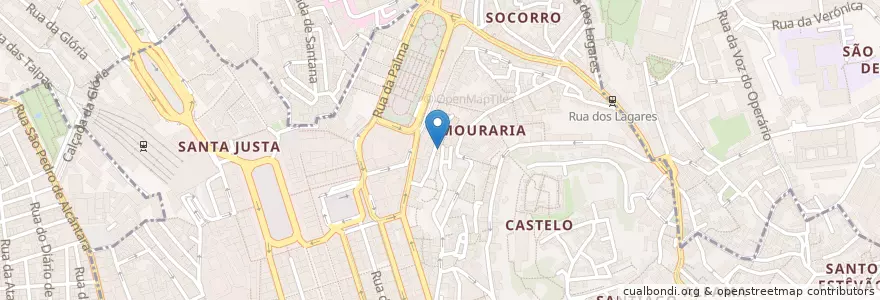 Mapa de ubicacion de Tentacoes de Goa en 葡萄牙, Área Metropolitana De Lisboa, Lisboa, Grande Lisboa, 里斯本, Santa Maria Maior.