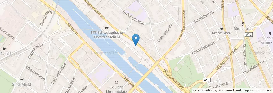 Mapa de ubicacion de Park Platz en Schweiz/Suisse/Svizzera/Svizra, Zürich, Bezirk Zürich, Zürich.