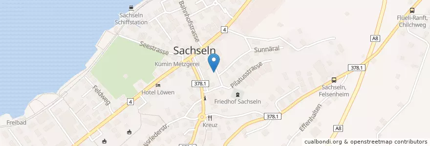 Mapa de ubicacion de Zahnpraxis Sachseln en Schweiz/Suisse/Svizzera/Svizra, Obwalden, Sachseln.