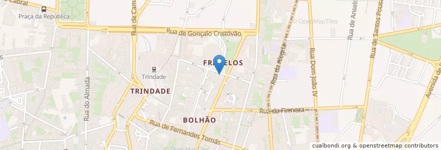 Mapa de ubicacion de Negra Cafe en ポルトガル, ノルテ, Área Metropolitana Do Porto, Porto, Porto, Cedofeita, Santo Ildefonso, Sé, Miragaia, São Nicolau E Vitória.