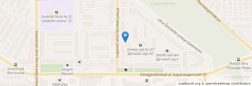 Mapa de ubicacion de отдел полиции № 2 en ロシア, 沿ヴォルガ連邦管区, オレンブルク州, オレンブルク管区.