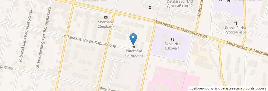 Mapa de ubicacion de Qiwi en روسیه, Центральный Федеральный Округ, استان مسکو, Можайский Городской Округ.