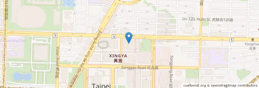 Mapa de ubicacion de 澳盛(台灣)商業銀行 en 臺灣, 新北市, 臺北市, 信義區.