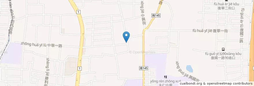 Mapa de ubicacion de 早安美芝城 en 臺灣, 臺南市, 永康區.