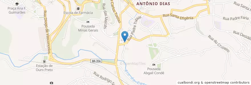 Mapa de ubicacion de Restaurante do Airson en 巴西, 东南部, 米纳斯吉拉斯, Microrregião Ouro Preto, Região Geográfica Intermediária De Belo Horizonte, Ouro Preto.