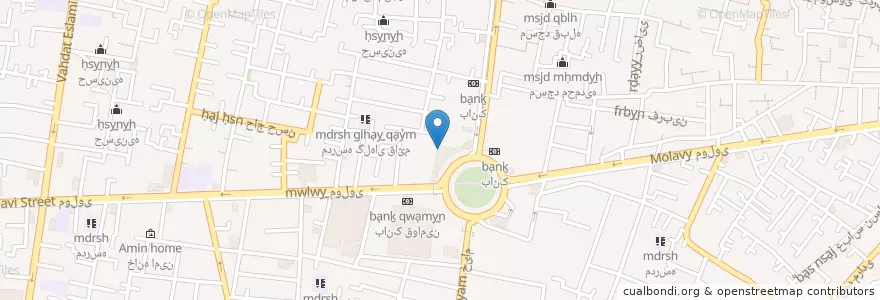 Mapa de ubicacion de وکیل التجار en イラン, テヘラン, شهرستان تهران, テヘラン, بخش مرکزی شهرستان تهران.