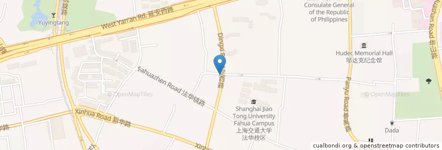 Mapa de ubicacion de 老弄堂 en 中国, 上海市, 長寧区.