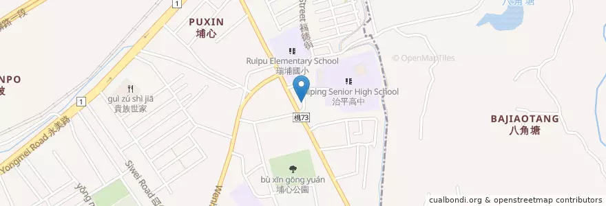 Mapa de ubicacion de 埔心圖書館 en Tayvan, 桃園市, 楊梅區.