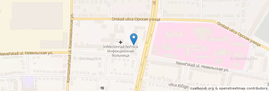 Mapa de ubicacion de ДОСААФ en Russland, Föderationskreis Wolga, Oblast Orenburg, Городской Округ Оренбург.