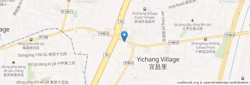 Mapa de ubicacion de 馬益民牙醫診所 en Taiwan, Taichung, Distretto Di Taiping.