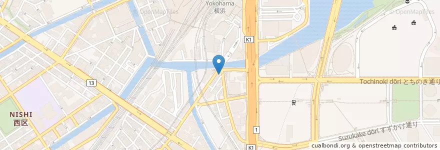 Mapa de ubicacion de The World Kitchen en Japonya, 神奈川県, 横浜市, 西区.