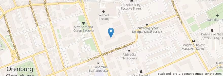Mapa de ubicacion de Кристина en Rusland, Приволжский Федеральный Округ, Оренбургская Область, Городской Округ Оренбург.