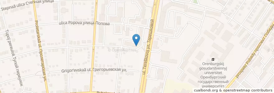 Mapa de ubicacion de Нико банк en ロシア, 沿ヴォルガ連邦管区, オレンブルク州, オレンブルク管区.