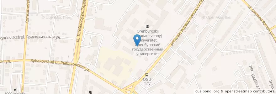 Mapa de ubicacion de Аэрокосмический en Russland, Föderationskreis Wolga, Oblast Orenburg, Городской Округ Оренбург.
