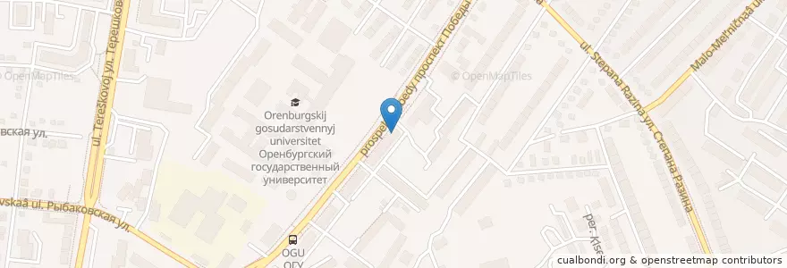 Mapa de ubicacion de Ореол en روسيا, Приволжский Федеральный Округ, أورينبورغ أوبلاست, Городской Округ Оренбург.