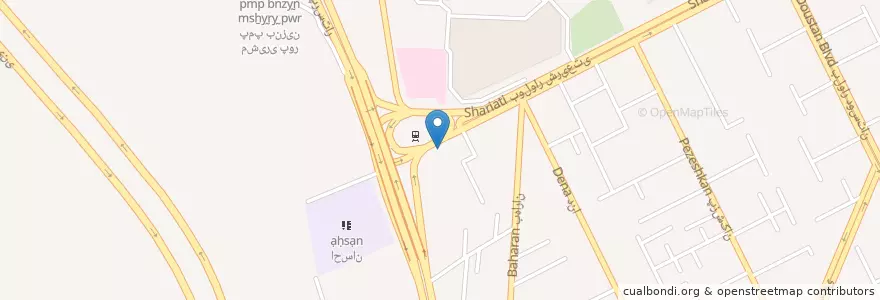 Mapa de ubicacion de بانک ملت en イラン, ファールス, شهرستان شیراز, بخش مرکزی, شیراز.