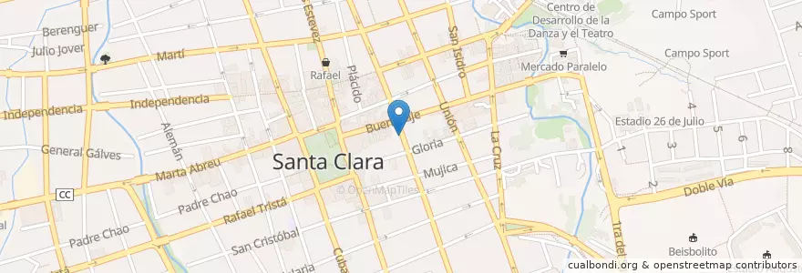 Mapa de ubicacion de El Sol en 古巴, Villa Clara, Santa Clara, Ciudad De Santa Clara.