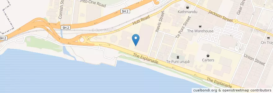 Mapa de ubicacion de Workshop Cafe en Neuseeland, Wellington, Lower Hutt City.