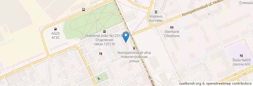 Mapa de ubicacion de Гемотест en 俄罗斯/俄羅斯, Центральный Федеральный Округ, Москва, Северный Административный Округ, Район Коптево.