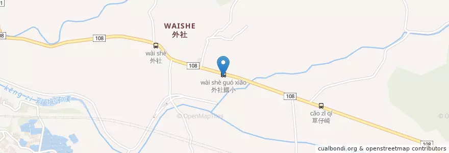 Mapa de ubicacion de 外社社區活動中心 en تايوان, تاو يوان, 蘆竹區.