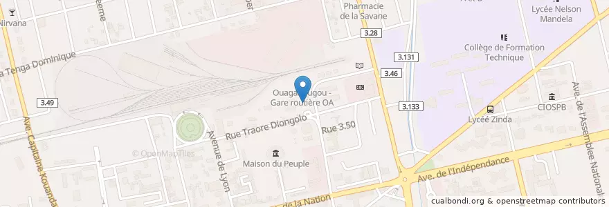 Mapa de ubicacion de Gare de Pouytenga en Burkina Faso, Centre, Kadiogo, Ouagadougou.